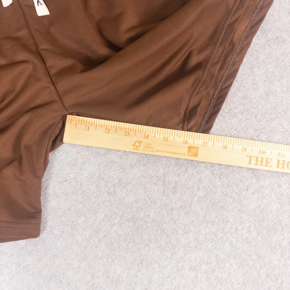 Mens Brown Mesh Athletic Gym Shorts XXL Elastic Waist Drawstring Pockets